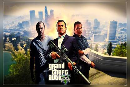 Gta V - Video Game Matte Finish Poster Paper Print
