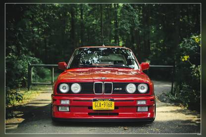 Bmw E30 M3 Red Hd Matte Finish Poster Paper Print