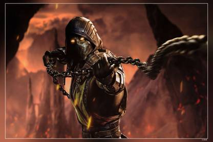 Mortal Kombat Scorpion Cool Art Mortal Kombat Video Game Matte Finish Poster Paper Print