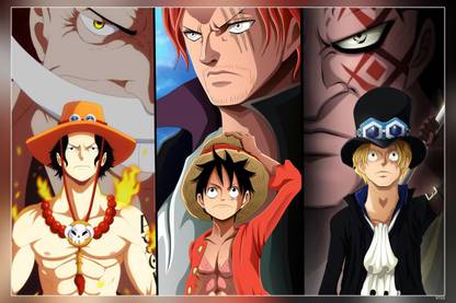 One Piece Edward Newgate Monkey D Dragon Monkey D Luffy Matte Finish Poster Paper Print