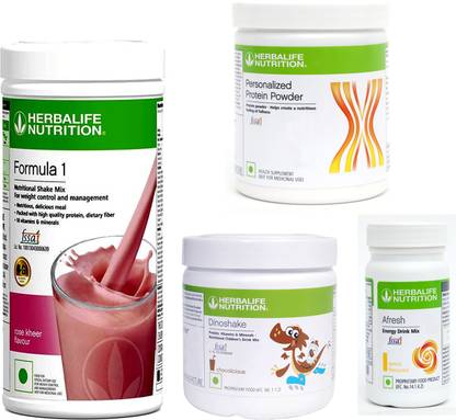 Herbalife Nutrition FORMULA 1 ROSE KHEER AFRESH LEMON & PROTIEN 200 G & DINOSHAKECHOCOLATE 200 G Plant-Based Protein