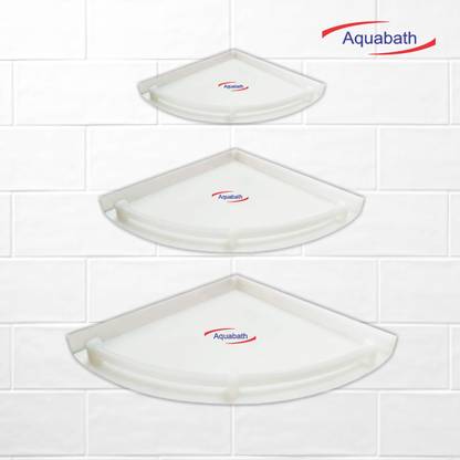 Aquabath Aquabath Unbreakable Multipurpose Corner Set of 3/Plastic Wall Shelf Plastic Wall Shelf
