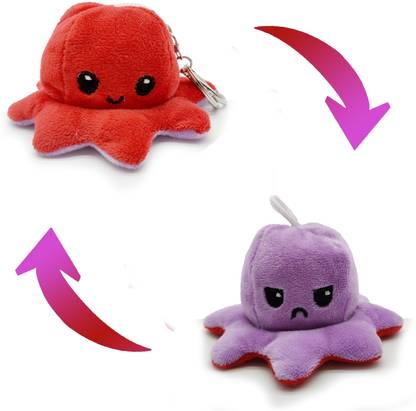 KOUNTER Octopus Plushie Reversible Keychain / Keyring Cute soft Soft Plush key holder Key Chain