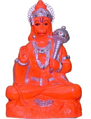 ATUT Unbreakable Hanuman Idol (RED, 25cm, Big) Decorative Showpiece  -  25 cm