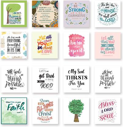 Creatie 14.3764 cm Bible Scripture Verses Stickers, Self-Adhesive, to Revivify Home, Office |20 Pcs Non-Reusable Sticker