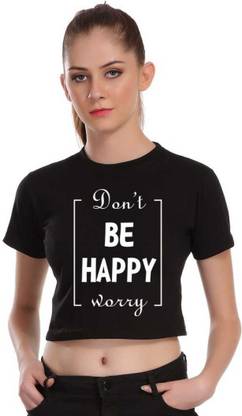 kicky fashion Casual Printed Women Black Top