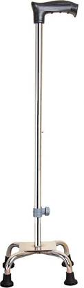 MEDBUDDY Adjustable Walking Cane/Stick Handle with 4-Pronged feet for Extra Stability Walking Stick