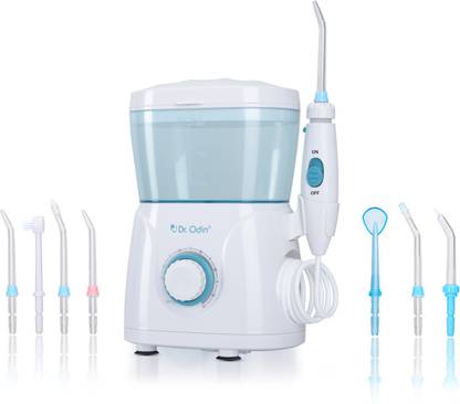 Dr. Odin Oral Irrigator Jet Flosser for Teeth Cleaning and Flossing, 10 Pressure Settings with Storage Compartment for Complete Family Pack | 600ml Water Tank Storage | 3 Minute Smart Timer Water Flosser