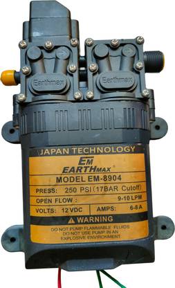 EARTHMAX 250 PSI Double Core Electric Motor Pump 17 BAR - 8 Amps - 12 Volts DC Diaphragm Water Pump