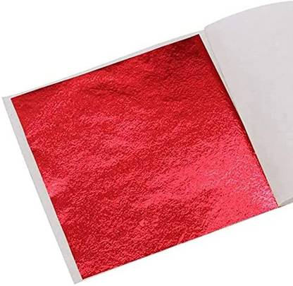 Gold leaf company 25 Sheets Imitation Red Foils for Gilding Gold Foil for Paintings, Arts Crafts