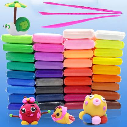 Little's Cry Air Dry Clay For Kids DIY Ultra Light Modeling Bouncing Clay (Set 1 Clay 36pc)