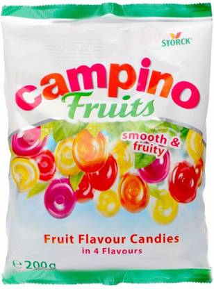 storck Campino Fruits 4 Flavour Hard Candies Lemon, Orange, Cherry, Blackcurrant Candy