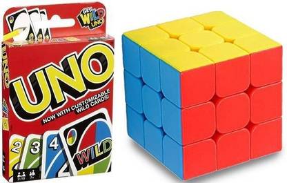 jeniry Uno Original Playning Card game + Free 3X3X3 Cube Puzzle For Kids 0003