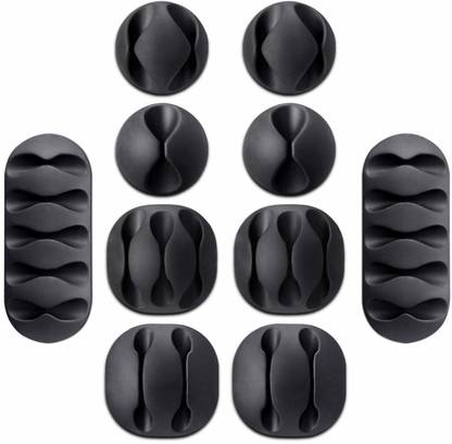 STRIFF Cable Protector & Wire Organizer Clips for TV, Home,Wall,Cubicle,Desk(Set of 10) Earphone Cable Organizer