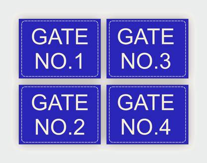 GOODPRINTZONE Gate No.1- 4, Sign Borad 5.mm thick Sunboard Size 8"X11"Inch Waterproof Emergency Sign