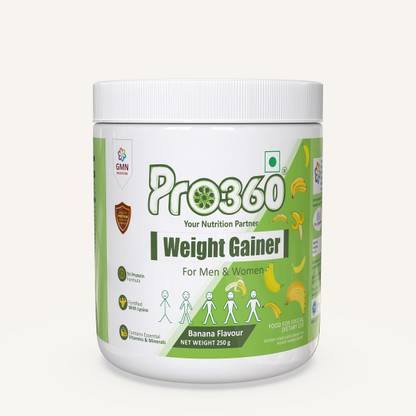 PRO360 Weight Gainer Dietary Supplement For Men & Women- 250 Gm (Banana Flavour) Nutrition Drink