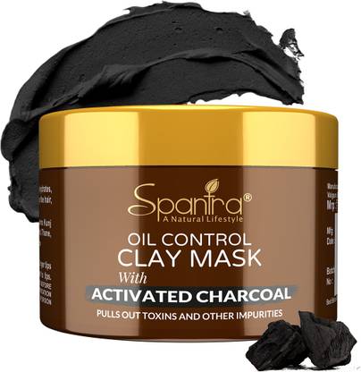 Spantra Activated Charcoal Detoxifying Clay Mask,Pulls Out Toxins &Other Impurties,125gm
