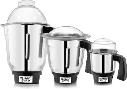 Su-mix Dry Jar, Liquid Jar, Chutney Jar for Mixer Grinder Set of 3 (350, 700, 1000 ML) Mixer Juicer Jar