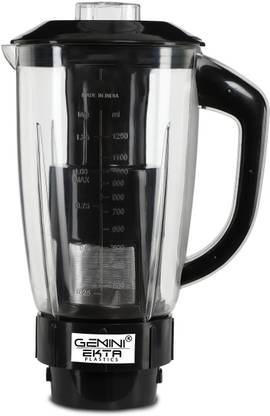 Gemini Juicer Jar for Mixer Grinder Juicer Jar Transparent Plastic Fruit filter, Black Mixer Juicer Jar