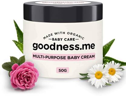 goodnessme Certified Organic Multi-Purpose Baby Cream for Diaper Rash & Other Skin Issues, Paediatrician Certified, 50gm, ECOCERT France Certified