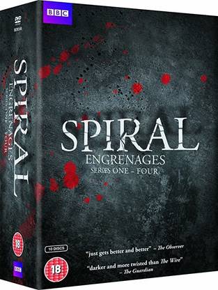 Spiral - Series 1-4 - DVD - Engrenages 2 Entertain Video | 2005-2012 | Seasons 1 - 4 | 2111 min | Rated BBFC: 15, BBFC: 18 | Mar 18, 2013 - Writer: Thierry Depambour Starring: Caroline Proust, Grégory Fitoussi, Philippe Duclos, Audrey Fleurot [DVD]