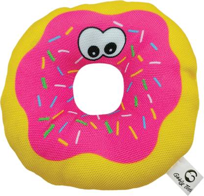 Goofy Tails Food Buddies Donut Plush and Rattle Toy for Cats Kittens Above 6 Months Polyester Plush Toy For Cat