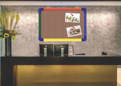 WRITING AND DISPLAY Pin-up board 1.5*2 feet, COMBINATION FRAME ALLUMINIUM(CARAMEL)pin up board CORK Bulletin Board