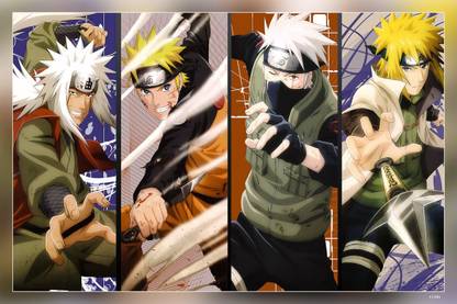 Naruto Shippuuden Panels Jiraiya Uzumaki Naruto Matte Finish Poster Paper Print