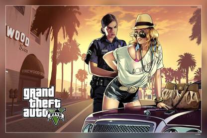 Gta V - Video Game Matte Finish Poster Paper Print