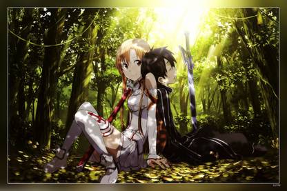 Yuuki Asuna Kirigaya Kazuto Sword Art Online Kirito Sword Art Online Matte Finish Poster Paper Print