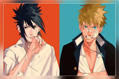 Naruto Naruto Uzumaki Sasuke Uchiha Hd Matte Finish Poster Paper Print