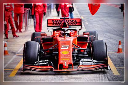 Ferrari Sf90 F1 Cars Pit Lane Formula Scuderia Ferrari Newsf90 F1 Ferrari Matte Finish Poster Paper Print