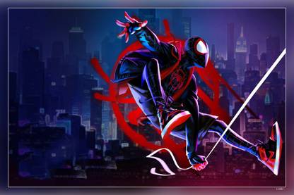 Spider Man Into The Spider Verse Miles Morales Spider Man Hd Matte Finish Poster Paper Print