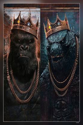 Godzilla King King Kong Godzilla Vs Kong Monster Matte Finish Poster Paper Print