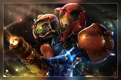 Samus Aran Club Nintendo Metroid Power Armor Video Game Matte Finish Poster Paper Print