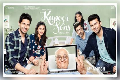 Kapoor And Sons Movie Matte Finish Poster Paper Print