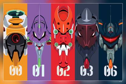 Neon Genesis Evangelion Eva Unit Eva Unit Eva Unit Matte Finish Poster Paper Print