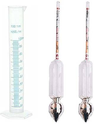 Nicolette Mercury Lactometer 2pc Hydrometer for Testing Milk 100 Measuring Jar 2pc Mercury Lactometer & Measuring Jar Single Unit Measuring Wheel