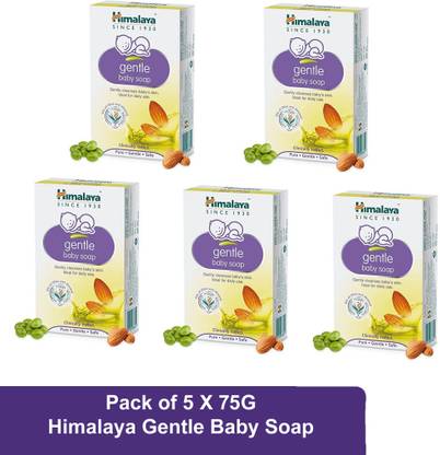 HIMALAYA Gentle Baby Soap Oils of Olive & Almond (Pack of 5 X 75G)