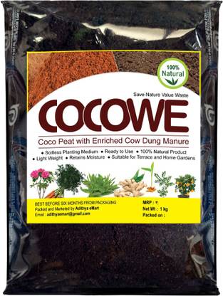 cocowe Cocopeat with Enriched Cow Dung Manure Potting Mixture