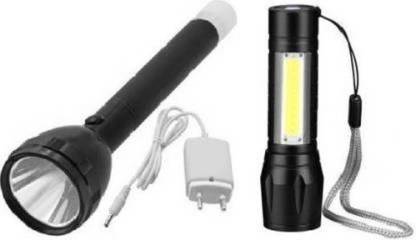 AKR 9050 Long Life Flashlight Torch With Mini Torch Emergency COB Sidelight Torch