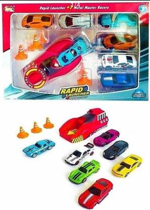 Goods collection A1 QUALITY METAL Rapid launcher with 7 die cast car (Multicolor, Pack of: 11)