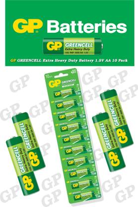 GP Batteries Greencell Heavy Duty Zinc Batteries 1.5V AA (Pack of 10)  Battery