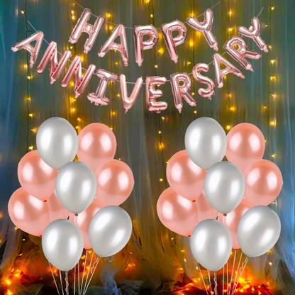 Prihit Anniversary Decoration Items Combo, Happy Anniversary Decoration Kit -Pack Of 23