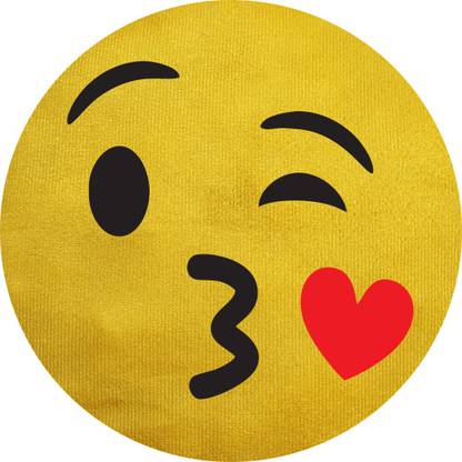 Little Love EMOJI Polyester Fibre Smiley Cushion Pack of 2