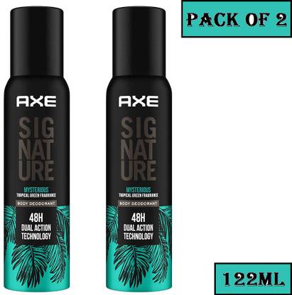 AXE Signature (Mysterious) - 122ml each - Pack of 2 Deodorant Spray  -  For Men