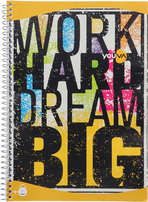 NAVNEET Youva Poly Spiral Book For School & College Students A4 Notebook Single Line 200 Pages