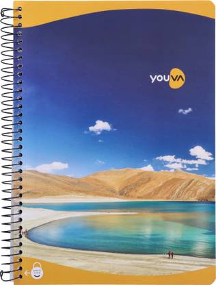 NAVNEET Youva Spiral Bound Book For School & College Students Pack of 2 A4 Notebook Single Line 400 Pages