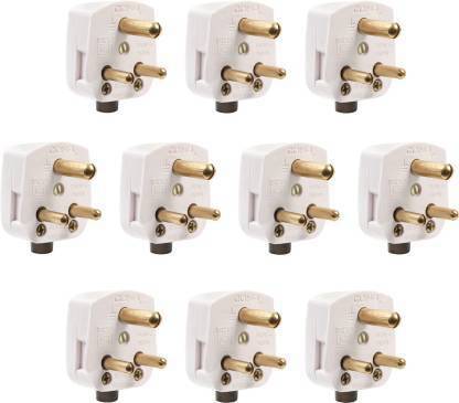 CONA 3 Pin Multi Plug Pack of 10pcs 6 A Three Pin Socket