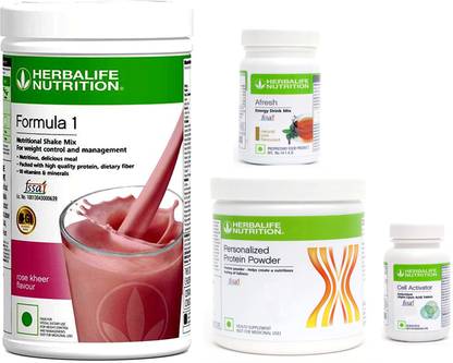 Herbalife Nutrition FORMULA -1SHAKE ROSEKHEER+ PROTEIN POWDER+ AFRESH- TULSI+ CELL ACTIVATOR TABLET Nutrition Drink